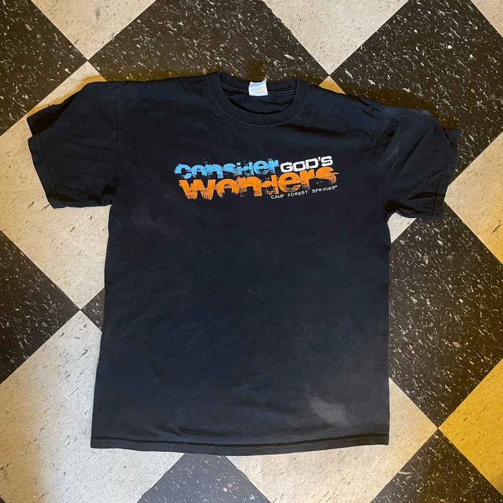 Medium Consider God’s Wonder Camp Forest Springs Shirt.